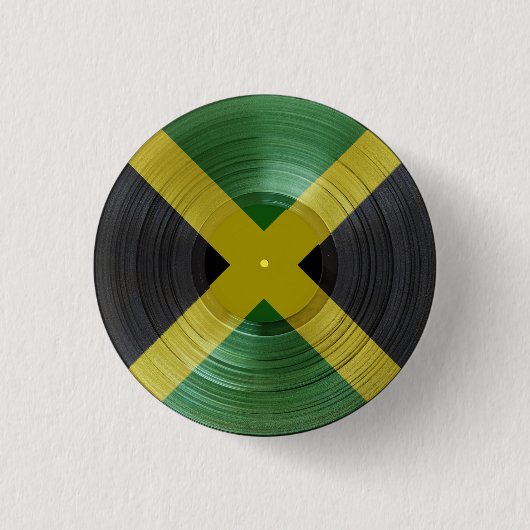 Vinyl Jah Music Rasta Reggae Roots Button (Voorkant)