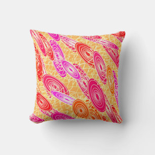 "Vinyl Jazz" abstract - oranje, fuchsia, roze Kussen