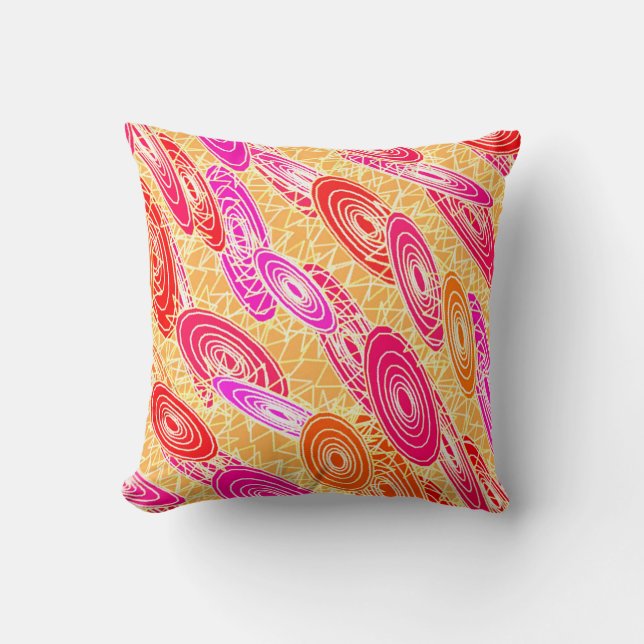 "Vinyl Jazz" abstract - oranje, fuchsia, roze Kussen (Voorkant)