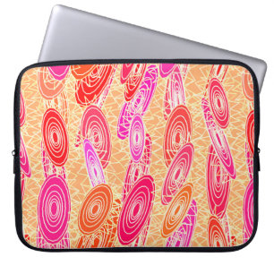 "Vinyl Jazz" abstract - oranje, fuchsia, roze Laptop Sleeve
