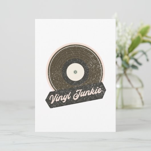 Vinyl Junkie Bedankkaart (Staand voorkant)