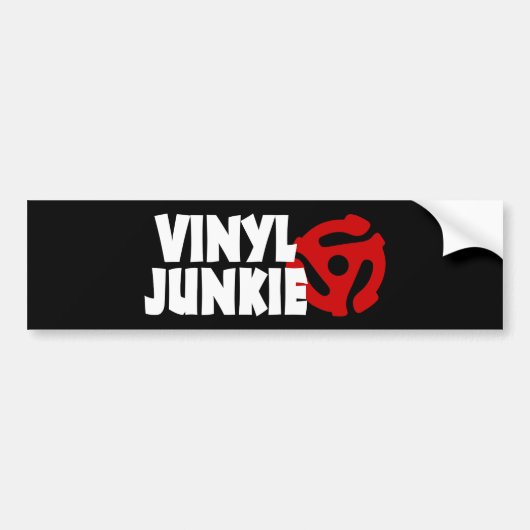 Vinyl Junkie Bumpersticker (Voorkant)