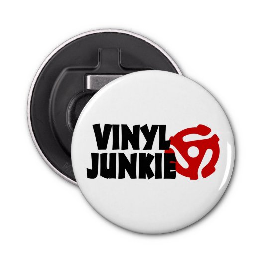 Vinyl Junkie Button Flesopener (Voorkant)