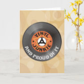 Vinyl Junkie - en proud ervan Kaart (Gele Bloem)