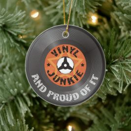 Vinyl Junkie - en proud ervan Keramisch Ornament
