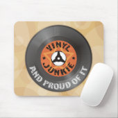 Vinyl Junkie - en proud ervan Muismat (Met muis)