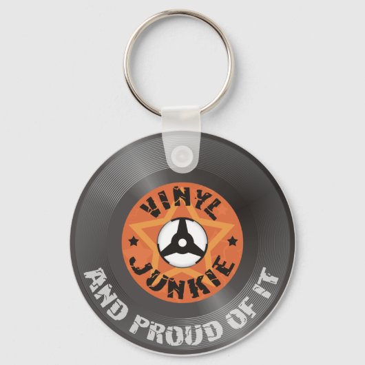Vinyl Junkie - en proud ervan Sleutelhanger (Voorkant)