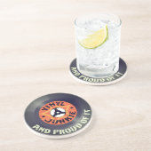 Vinyl Junkie - en proud ervan Zandsteen Onderzetter (Zijkant)