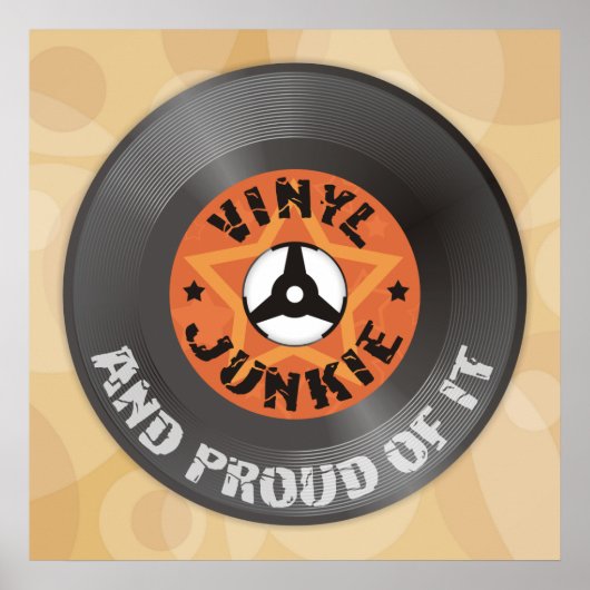 Vinyl Junkie - en proud of it beige poster (Voorkant)