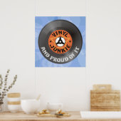 Vinyl Junkie - en proud'it blauw poster (Keuken)