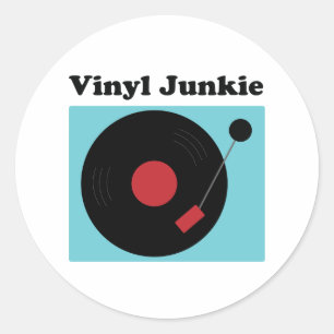 Vinyl Junkie Fun voor LP Record Lover Ronde Sticker