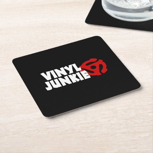 Vinyl Junkie Kartonnen Onderzetters (Schuin)