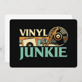 Vinyl Junkie LP Records DJ Turntable Music Collect Kaart (Voorkant / Achterkant)
