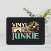 Vinyl Junkie LP Records DJ Turntable Music Collect Kaart (Staand voorkant)