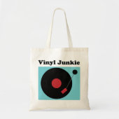 Vinyl Junkie Modern Record Lover Tote Bag (Voorkant)