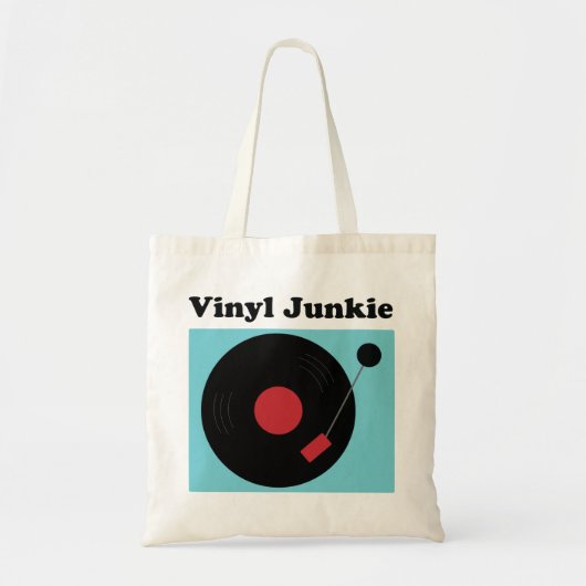Vinyl Junkie Modern Record Lover Tote Bag (Voorkant)