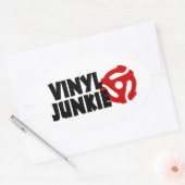 Vinyl Junkie Ovale Sticker (Envelop)