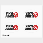 Vinyl Junkie Ovale Sticker (Vel)