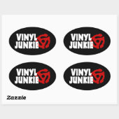 Vinyl Junkie Ovale Sticker (Vel)