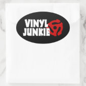Vinyl Junkie Ovale Sticker (Tas)