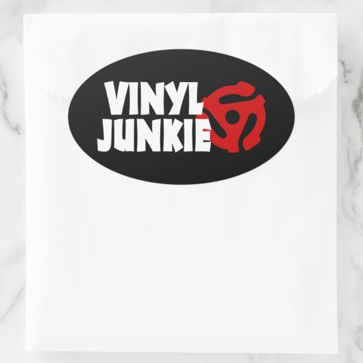 Vinyl Junkie Ovale Sticker (Tas)