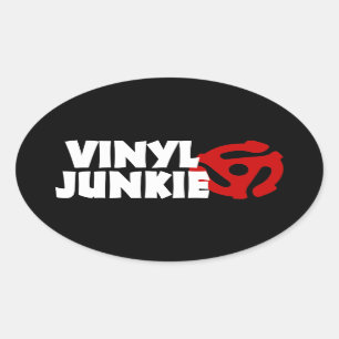 Vinyl Junkie Ovale Sticker
