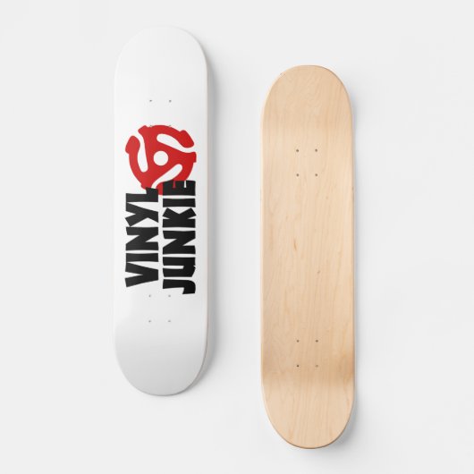 Vinyl Junkie Persoonlijk Skateboard (Voorkant)