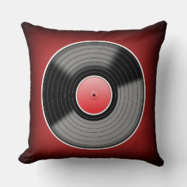 Vinyl Junkie Rode Fade Vierkante Worpkussen Kussen