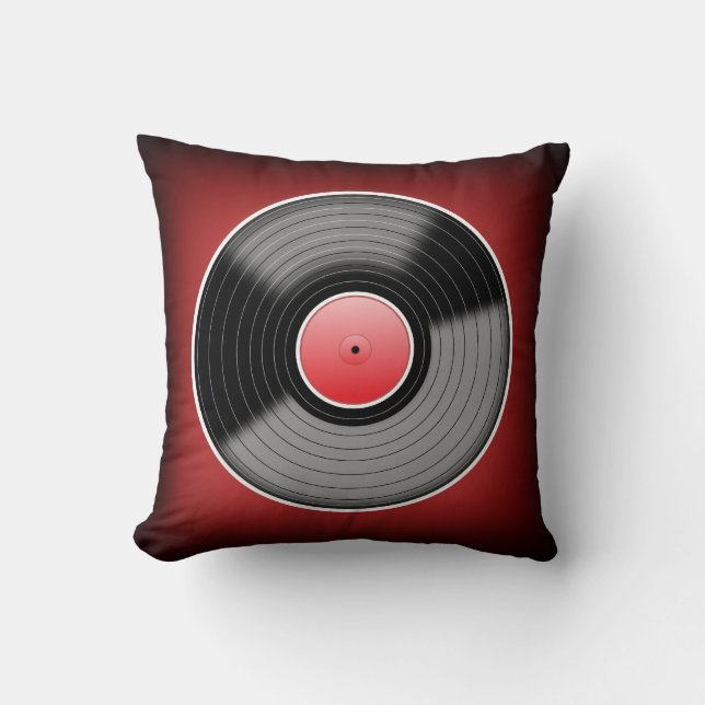 Vinyl Junkie Rode Fade Vierkante Worpkussen Kussen (Voorkant)