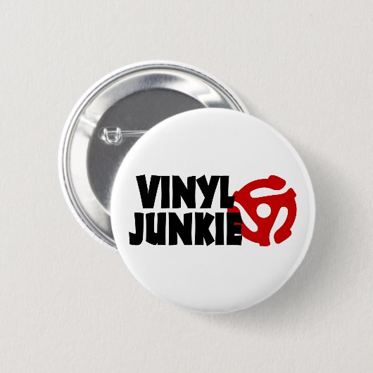 Vinyl Junkie Ronde Button 5,7 Cm (Voorkant /achterkant)