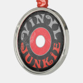 Vinyl Junkie Round Metal Lijst Holiday Ornament (Links)