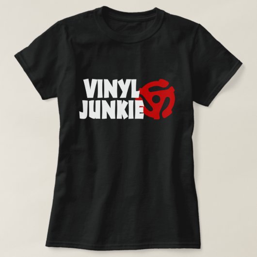 Vinyl Junkie T-shirt (Design voorkant)