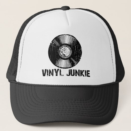 Vinyl Junkie Trucker Hat Pet (Voorkant)