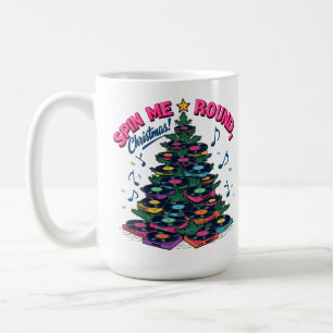 Vinyl kerstboom muziekliefhebbers koffiemok