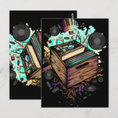 Vinyl Krat Muziek Briefkaart (Voorkant / Achterkant)