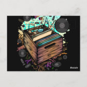 Vinyl Krat Muziek Briefkaart (Achterkant)
