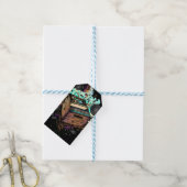 Vinyl Krat Muziek Cadeaulabel (Met Touw)