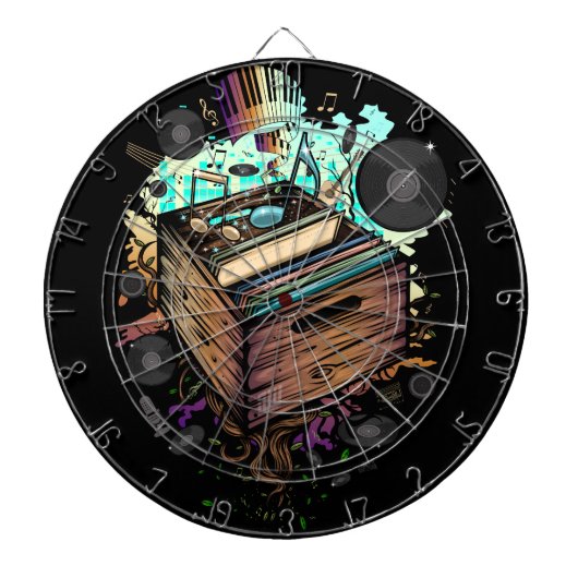 Vinyl Krat Muziek Dartbord (Voorkant)