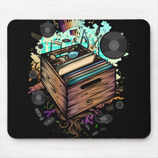 Vinyl Krat Muziek Muismat (Voorkant)