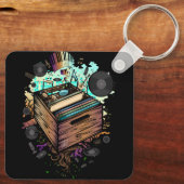 Vinyl Krat Muziek Sleutelhanger (Achterkant)
