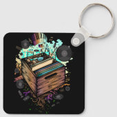 Vinyl Krat Muziek Sleutelhanger (Achterkant)