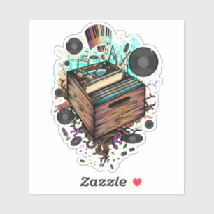 Vinyl Krat Muziek Sticker