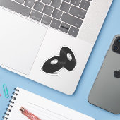 Vinyl-Look LP Records Sticker (Laptop met iPhone)