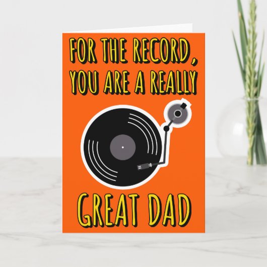 Vinyl Lover Record Oranje Vaderdag Kaart (Voorkant)