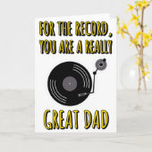 Vinyl Lovers Record Funny Birthday Vaderdag Kaart (Gele Bloem)