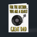 Vinyl Lovers Record Funny Birthday Vaderdag Kaart<br><div class="desc">Ben je op zoek naar een grappige Vaderdag kaart? Kijk naar onze Vinyllovers Record Funny Birthday Vaderdag Kaart! Geweldig voor iedereen die van humor houdt en van vinylplaten houdt. Een grappige kaart voor papa.</div>