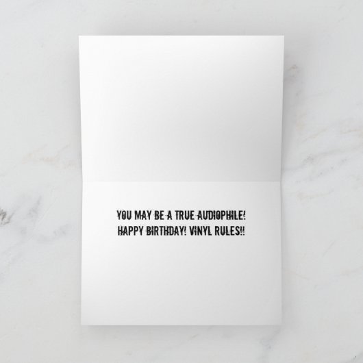 Vinyl LP Album Audiophile Birthday Card Kaart (Binnen)