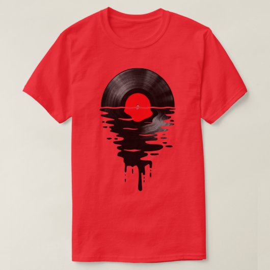 Vinyl LP Music Record Sunset Rood T-shirt (Design voorkant)