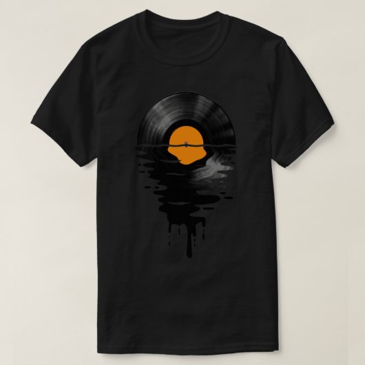 Vinyl LP Music Record Sunset Sinaasappel T-shirt (Design voorkant)