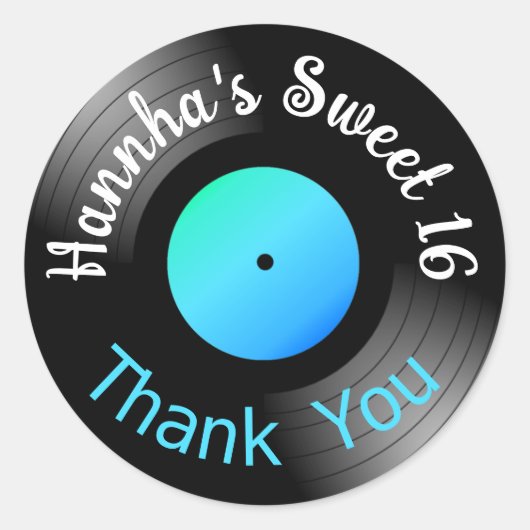 Vinyl LP Record Favor Ronde Sticker (Voorkant)